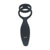 Vibrating Silicone Prostate Stimulator with Cock and Ball Ring - Black